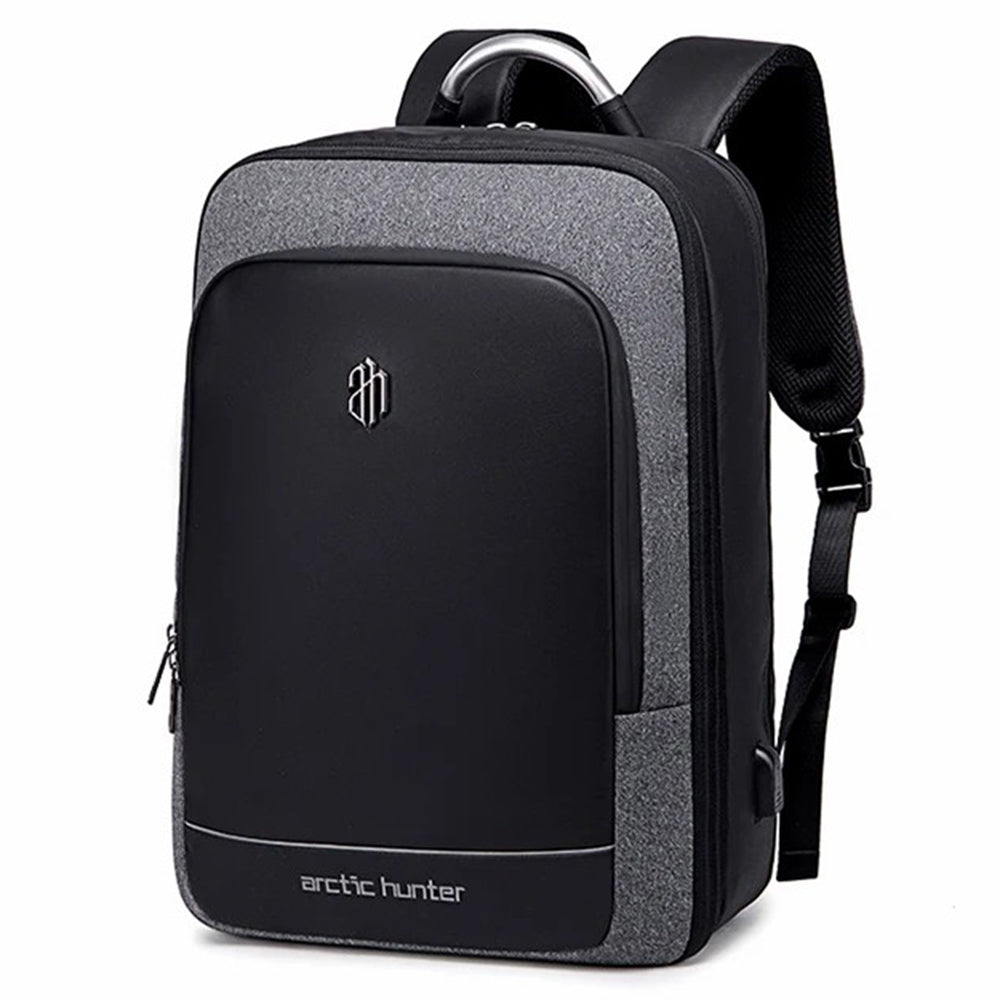 ARCTIC HUNTER B00227L Travel Backpack Expandable Shoulder Bag with USB Port - Black ARCTIC HUNTER B00227L Travel Backpack Expandable Shoulder Bag with USB Port - Black